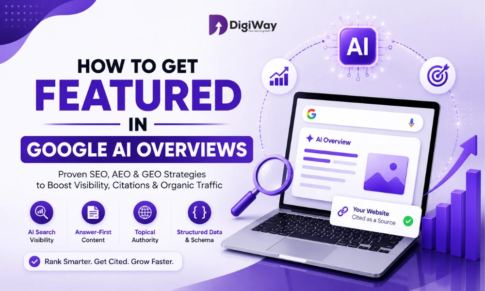 How to get featured in Google AI Overviews with SEO, AEO, and GEO strategies to improve AI search visibility, organic traffic, and website rankings in 2026.
